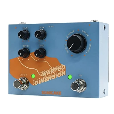 Image of SONICAKE Digital Modulation Effects Guitar Pedal Multi 4 Mode of Chorus, Flanger, Phaser &amp; Tremolo Warped Dimension