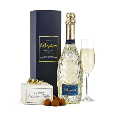 Image of Thornton &amp; France Prosecco Chocolates Gift Set Sparkling White Wine With Chocolate Truffles