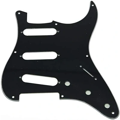 Image of Dopro 8 Hole Vintage Strat SSS Guitar Pickguard ST Scratch Plate for USA/Mexican FD Black 3 Ply