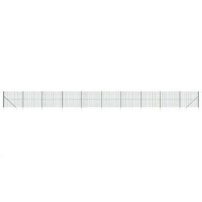 Image of vidaXL Wire Mesh Fence with Spike Anchors Green 2x25 m