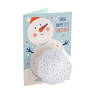 Image of Hallmark Christmas Card Cute Inflatable Snowman Design