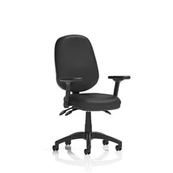 Image of Eclipse Plus III Operator Chair Black Bonded Leather Adjustable Arms