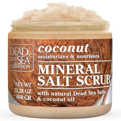 Image of Dead Sea Collection Body Scrub with Coconut Oil and Salt Hydrating &amp; Moisturising, Softening Nourishing Botanical Oils (660g)