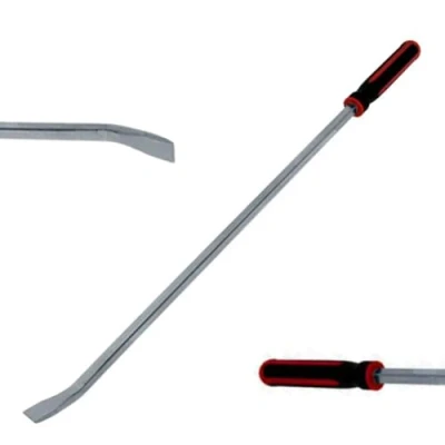 Image of 36&quot; Bent Nose Pry Crow Lever Bar Heavy Duty Wrecking Puller Tool (900mm) Heat Treated &amp; Chrome Plated