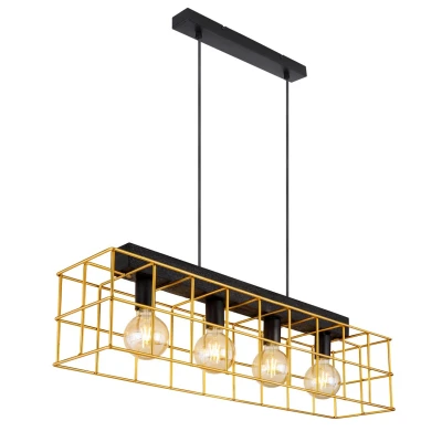 Image of Merril Bar Pendant Ceiling Light Black 4x E27