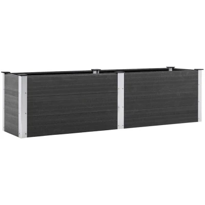 Image of vidaXL Garden Raised Bed in Sleek Grey Durable WPC Material Modern Design for Versatile Outdoor Use Large Capacity Various Plants and Flowers