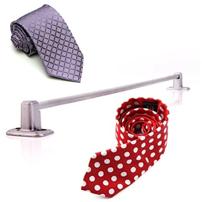 Image of White Hinge Long Polished Chrome Tie/Belt Rail