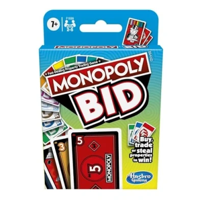 Image of Monopoly Bid Card Game Buy, Trade or Steal Properties to Win