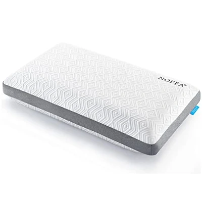 Image of NOFFA Flat Soft Memory Foam Pillow for Neck Support, Ortopedic Sleeping, Side Back Sleeper Support Cervical (70 x 38 12 cm)