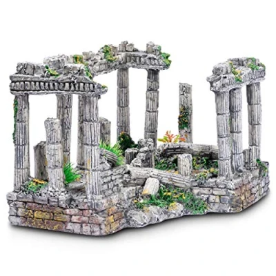 Image of Aquatic Planet Roman Square Pillars Aquarium Fish Tank Ornament Decoration