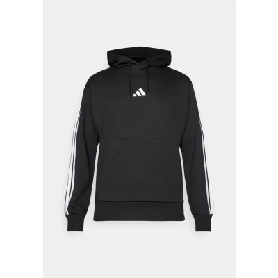 Image of adidas Sportswear Essential Three Stripes Hoodie, Men&#039;s, Size: Small, Black/white