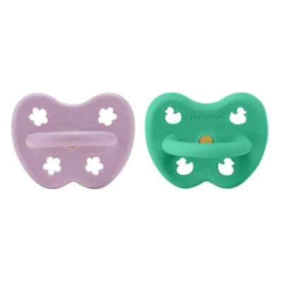 Image of HEVEA Natural Rubber Dummy Pacifier Orthodontic 3 36 Months Hygienic One Piece Design for Newborns to Toddlers, BPA Free, Soft &amp; Durable 2 Pack (Sæby)
