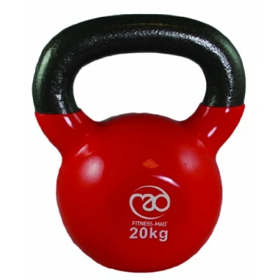 Image of Fitness Mad Steel Kettlebell with Vinyl Coated Base Ultra Durable Construction for Home &amp; Commercial Workouts Comfortable Powder Handle 4kg to 24kg