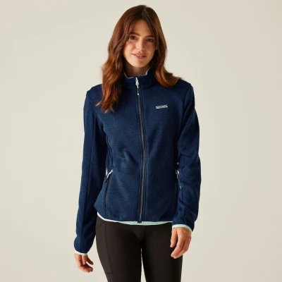 Image of Regatta Women&#039;s Newhill II Full Zip Fleece Navy Icy Morn, Size: 14