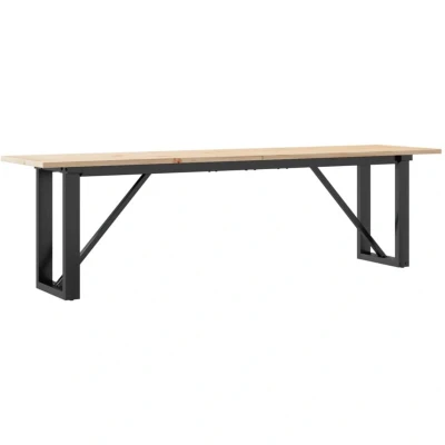 Image of vidaXL Coffee Table O Frame 160x40x45 cm Solid Wood Pine and Steel