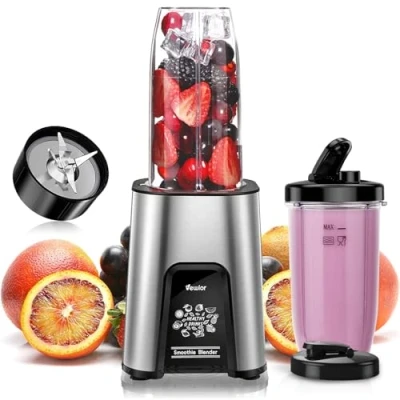 Image of VEWIOR Smoothie Blender, 900W Personal Blender for Shakes and Smoothies, Blenders Kitchen, Juice Mixer with 2 * 22Oz BPA Free To Go Cups