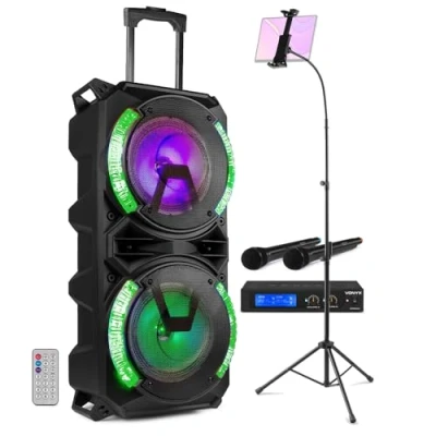 Image of Fenton Home Karaoke System with Tablet Stand and WM522 Wireless Microphones LIVE280