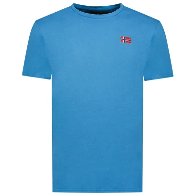 Image of Geographical Norway Mens short sleeve T shirt SY1363HGN Blue Cotton Size Small