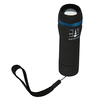 Image of ELECTRALIGHT 65217 Blue Spot 1 W LED Rubberised Zoom Barrel Torch Black