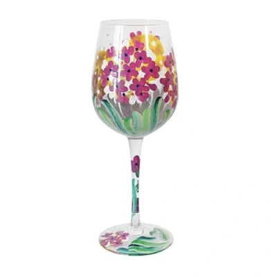 Image of Lesser &amp; Pavey Pink Hydrangea Wine Glass Lovely Gift for Women Men Designed by Lynsey Johnstone Luxury Every Occasions