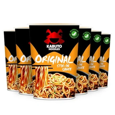 Image of Kabuto Noodles Original Stir In Wok Style 6 x 90g Premium Instant Authentic Asian Flavour Vegetarian &amp; Made with all Natural Ingredients Gourmet B Corp