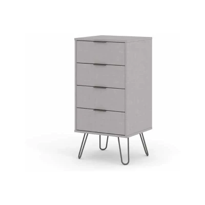 Image of Core Products Augusta Grey 4 Drawer Narrow Chest of Drawers