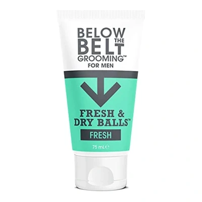 Image of Below The Belt Grooming Fresh &amp; Dry Ball, Intimate Deodorant and Anti Chafing Cream For Men, Protects against Sweat, Odour Chafing, Scent 75ml