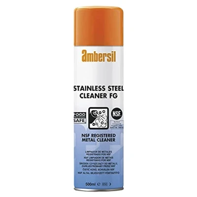 Image of Ambersil 30249 NSF A7 &amp; C1 Reg Food Grade Foaming Metal Cleaner Polish 500ml 3 Pack