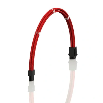 Image of LINKUP AVA 30cm EPS 4 Pin CPU ATX Motherboard PSU Power Supply Braided Sleeved Custom Mod PC Extension Cable w/Combs┃Strong &amp; Stiff Design┃Single Pack┃300mm Red