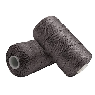 Image of Uiopa Macrame Cord 1.5mm x 400m, Nylon Yarn for Crochet and Knitting, Dark Gray String Craft Rope Wall Hangings, Dream Catchers, Jewelry Making, DIY Projects