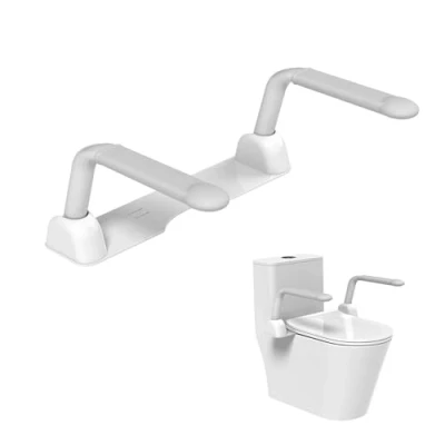 Image of Toilet Safety Rails,Folding Frame，Toilet Handle Bars with Arms，Heavy Duty Hand Rail Support for Elderly Seniors Handicap and Disabled Adults