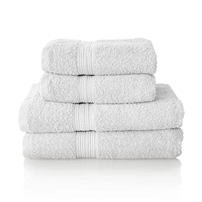 Image of Glart Premium Set of Terry Hand Towels, Colour: White, 2X Bath Towels 70 X 140 cm and 50 100