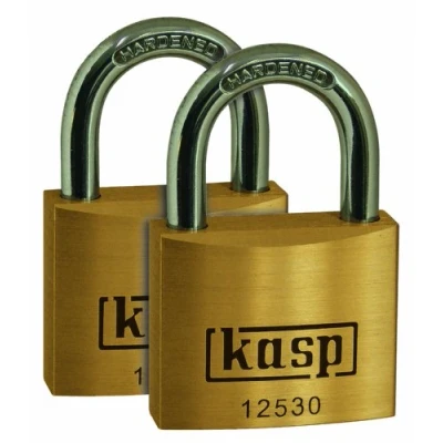 Image of Kasp 30mm Hardened Steel &amp; Brass Security Padlock 2 Pack