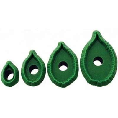 Image of PME 103FF032 JEM Small Rose Leaf Cutters, Set of 4 White 9 x 2 16 cm