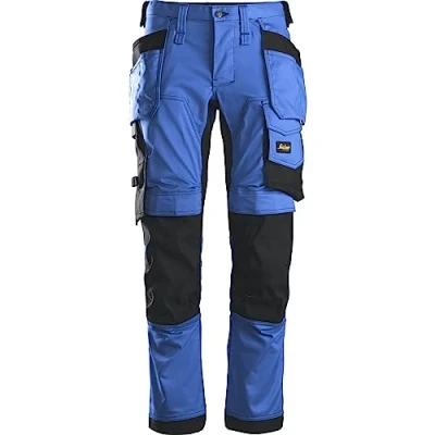Image of Snickers AllroundWork Stretch Trousers Holster Pockets True Blue/Black 50