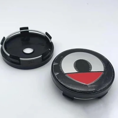 Image of 4Pcs Car Wheel Centre Hub Caps for Smart #3 2023 2024,Waterproof Anti Rust Automotive Covers with Logo Emblem Styling Accessories,Black Red