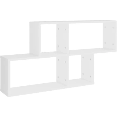 Image of vidaXL Wall Mounted Shelf in White Modern Design Wood Display for Living Room and Bedroom Easy Installation