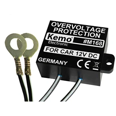 Image of Kemo M168 Overvoltage Protection, 12 V/DC, Voltage Spike Suppressor for Motor Vehicles, Prevents Damage to Sensitive On Board Electronics