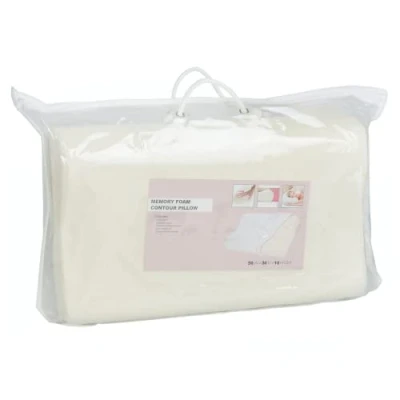 Image of Contour Memory Foam Pillow with Hypoallergenic Washable Cover Orthopaedic Neck Protection &amp; Pain Relief