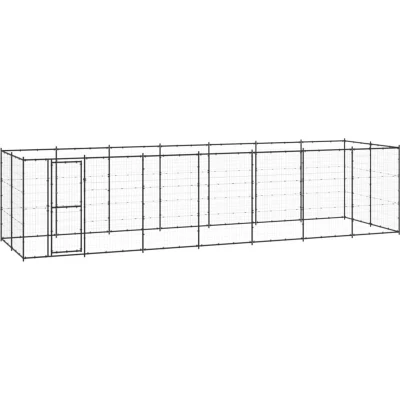 Image of vidaXL Outdoor Dog Kennel Steel 16.94 m²