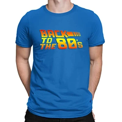 Image of Back to The 80&#039;s Funny Retro Eighties Party Mens T Shirt Royal Blue (2XL)