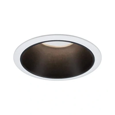 Image of Paulmann 93394 recessed luminaire Cole Rigid Round dimmable Spotlight White, Black matt spot Aluminium, Plastic lamp GU10