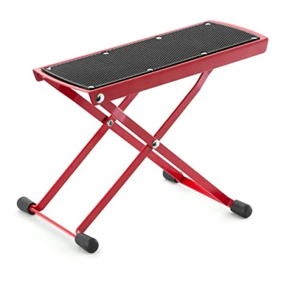Image of TIGER GST35 RD Guitar Footstool Height Adjustable Folding Footrest for Classical, Acoustic Electric Red