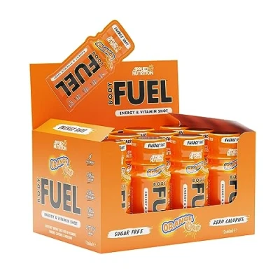 Image of Applied Nutrition BodyFuel Energy Shot Body Fuel Prime Shot, Physical Performance with B Vitamins, Taurine, Caffeine, Sugar Free, Zero Calories (Box 12 Units x 60ml) (Orange)
