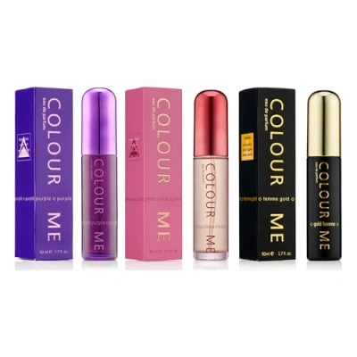 Image of COLOUR ME Pink/Purple/Gold Femme Triple Pack, Fragrance for Women, 3 x 50ml Eau de Parfum, by Milton Lloyd