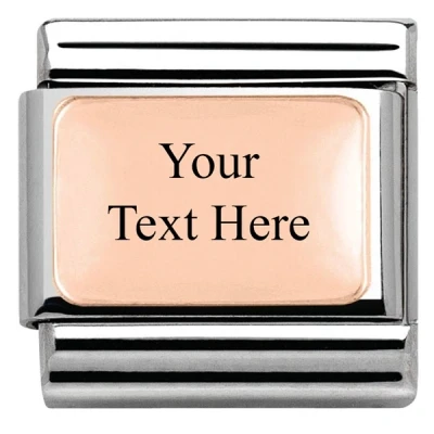 Image of Nomination Rose Gold Plate Engraving Charm