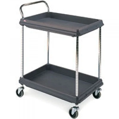 Image of Deep Ledge Trolley 2 Tier Black H1041x W984 x D689mm