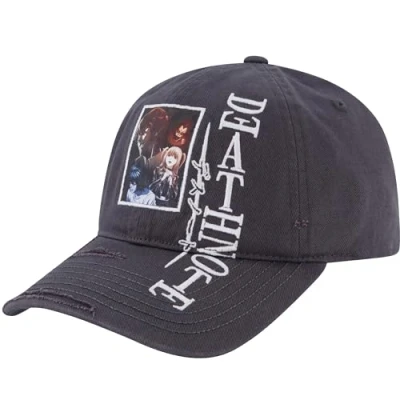 Image of Concept One Death Note Dad Hat, Cotton Adjustable Baseball Cap with Curved Brim, Black, Size, size
