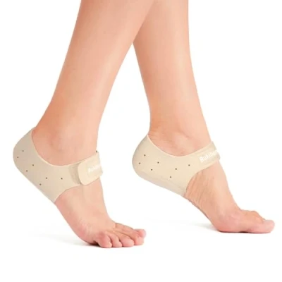 Image of Plantar Fasciitis Gel Heel Protectors Bukihome Cups for Women Men Heels Spur Pain Relief Inserts Pads Achilles Tendinitis Dry Cracked Support Cushion, Small, UK Size 4 7