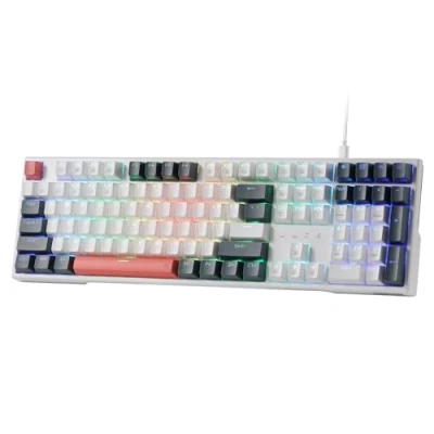 Image of Redragon K668 RGB Gaming Keyboard, 104 keys + Extra 4 Hotkeys Wired Mechanical Keyboard w/Sound Absorbing Foams, Upgraded Hot swappable Socket, Mixed Color Keycaps, Red Switch